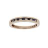 9ct Yellow Gold 0.12ct Diamond And Sapphire Half Eternity Ring