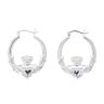 Silver Claddagh Creole Hoop Earrings By Icesia