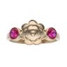 Children's 14ct Yellow Gold Red Gemstone Flower Stone Set Ring