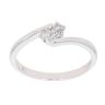 18ct White Gold 0.15ct Diamond Two Stone Twist Ring