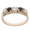 9ct Yellow Gold Sapphire And Cubic Zirconia Five Stone Ring