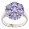 9ct White Gold Tanzanite Cluster Ring