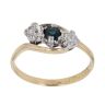 18ct Yellow Gold 0.30ct Diamond And Sapphire Three Stone Ring
