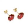 9ct yellow gold 8mm red CZ stud Earrings