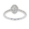 9ct White Gold 0.45ct Diamond Marquise Cluster Ring by Anya Belle
