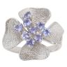 9ct White Gold Tanzanite Flower Ring
