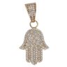 9ct Yellow Gold Cubic Zirconia Hamza Hand Pendant