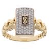 14ct Yellow Gold Monaco Classic Cubic Zirconia Pave Signet Ring