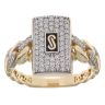 14ct Yellow Gold Monaco Classic Cubic Zirconia Pave Signet Ring