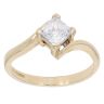 9ct Yellow Gold Cubic Zirconia Twist Solitaire Ring