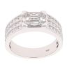 18ct White Gold 2.28ct Pie And Princess Cut Three Row Diamond Ring