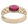 9ct Yellow Gold Ruby Cabochon Celtic Ring