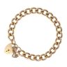 9ct Yellow Gold Heart Lock Charm Bracelet 8"