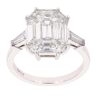 Platinum 2.59ct Pie Baguette Cut Fancy Diamond Ring