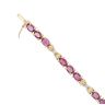 14ct Yellow Gold 0.15ct Diamond And Ruby Bracelet 6.5"