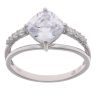 Silver Cubic Zirconia Single Stone Ring by Icesia