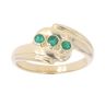 18ct Yellow Gold Three Stone Emerald Twist Ring