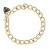 9ct Yellow Gold Heart Lock Charm Bracelet 7"