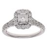 Platinum 1.28ct Radiant And Brilliant Cut Diamond Cluster Ring