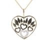 9ct Yellow Gold 0.14ct Diamond Hearts Pendant and Chain 18"