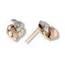 9ct Yellow, White And Rose Gold Half Knot Stud Earrings