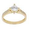 18ct Yellow Gold Single Stone Cubic Zirconia Ring