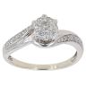 9ct White Gold 0.25ct Twist Cluster Ring