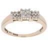 9ct Yellow Gold 0.20ct Diamond Triple Cluster Ring