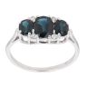 18ct White Gold 0.10ct Diamond and Sapphire Three Stone Ring