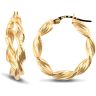 9ct Yellow Gold Barked Twist Earrings