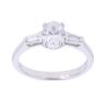 18ct White Gold 1.30ct Oval And Baguette Cut Solitaire Ring