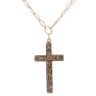 9ct Yellow Gold Patterned Cross Pendant And Chain 20"