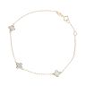 9ct Yellow Gold Mother Of Pearl Petal Bracelet 7.5"