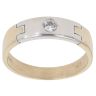 14ct Yellow and White Gold Cubic Zirconia Solitaire Ring