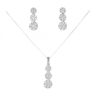 Silver Cubic Zirconia Trio Cluster Drop Set