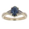 9ct Yellow Gold Sapphire and 0.05ct Diamond Ring