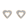 9ct Yellow Gold Crystal Heart Stud Earrings