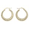 9ct Yellow Gold Diamond Cut Creole Earrings