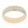 18ct Yellow and White Gold Patterned Wedding Band 4.9mm
