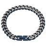 Stainless Steel Bracelet With Matte Blue IP Plating Curb Bracelet