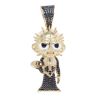 9ct Yellow Gold Black Cubic Zirconia Pinhead Figure Pendant