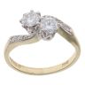 18ct Yellow Gold 0.65ct Brilliant Cut Diamond Two Stone Ring