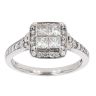 9ct White Gold 1.00ct Princess Cut Diamond Cluster Ring