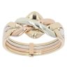 9ct Yellow White and Rose Gold Four Piece Puzzle Ring