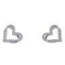 925 Sterling Silver Cubic Zirconia Heart Stud Earrings