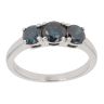 9ct White Gold 1.15ct Brilliant Cut Blue Diamond Trilogy Ring