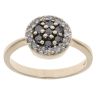 9ct Yellow Gold 0.50ct Brilliant Cut Black And Colourless Diamond Cluster Ring