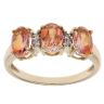 9ct Yellow Gold Sunset Topaz And Cubic Zirconia Ring