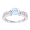 9ct White Gold Blue Topaz and Diamond Crossover Ring