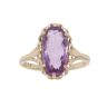 9ct Yellow Gold Single Stone Amethyst Ring